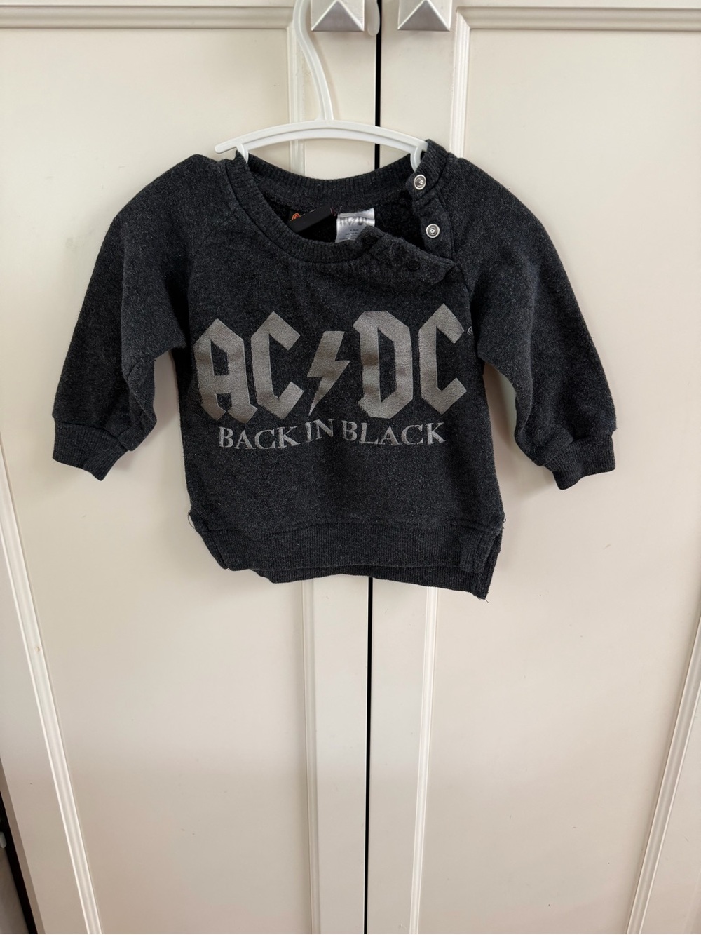AC/DC 12m Toddler Black 'Back In Black' Crew Sweatshirt